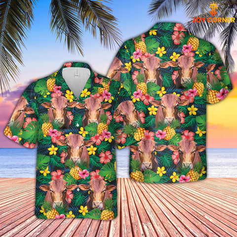 Joycorners Beefmaster Summer Pattern 3D Hawaiian Shirt