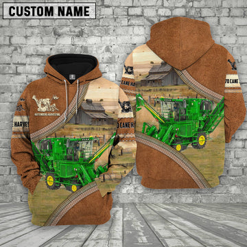 Joycorners Personalized Name Farm Tractor Light Brown Hoodie For Karen