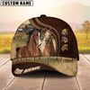 Joycorners Arabian Horses Dark Brown Pattern Customized Name Cap