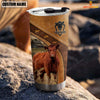 Joycorners Custom Name Red Angus Pattern Tumbler