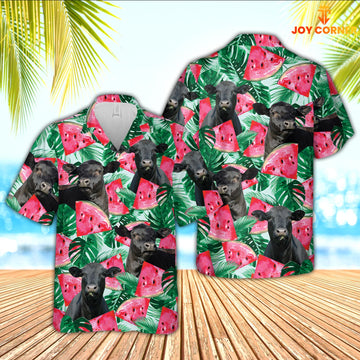 Joycorners Black Angus Watermelon 3D Hawaiian Shirt