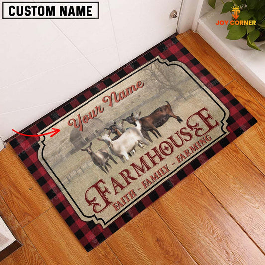 Joycorners Goat Faith Family Farming Custom Name Doormat