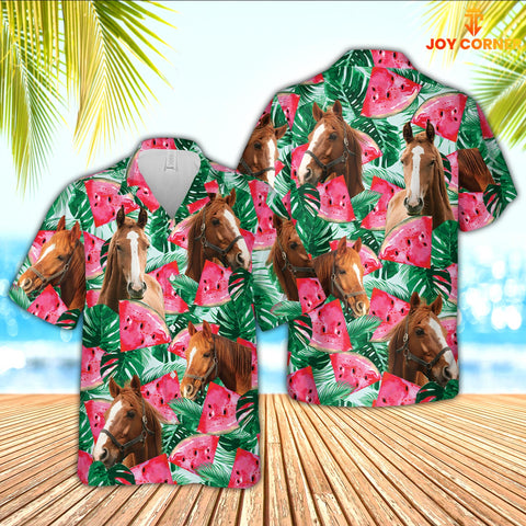 Joycorners Horse Watermelon 3D Hawaiian Shirt