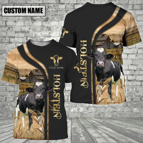Joycorners Customized Name Name Holstein On The Farm 3D T - Shirt 2023