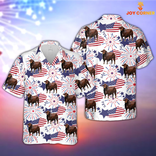 Joycorners Beefmaster Happy Firework Flag Hawaiian Shirt