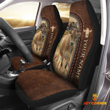 Joycorners Dexter Personalized Name Leather Pattern Car Seat Covers Universal Fit (2Pcs)