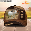 Joy Corners Charolais On Farm Brown Leather Pattern Customized 3D Cap