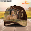 Joycorners Mustang Horses Dark Brown Pattern Customized Name Cap