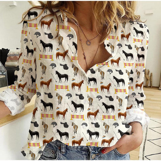 Joycorners Horse Riding Pattern Casual Shirt