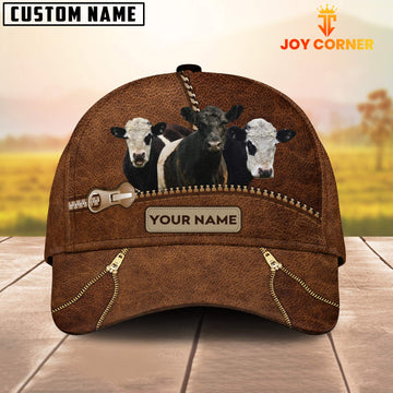 Joycorners Red Angus Cattle Zipper Pattern Customized Name Cap