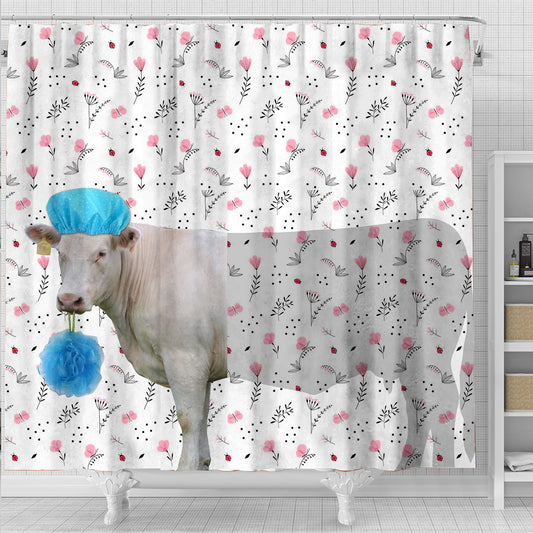 Joycorners Charolais Flower 3D Shower Curtain