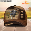 Joy Corners Holstein On Farm Brown Leather Pattern Customized 3D Cap