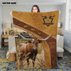 Joycorners Texas Longhorn Custom Name Blanket Collection