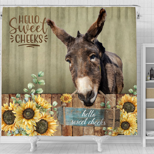 Joycorners Donkey Hello Sweet Cheeks 3D Shower Curtain