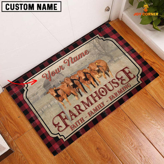 Joycorners Beefmaster Faith Family Farming Custom Name Doormat
