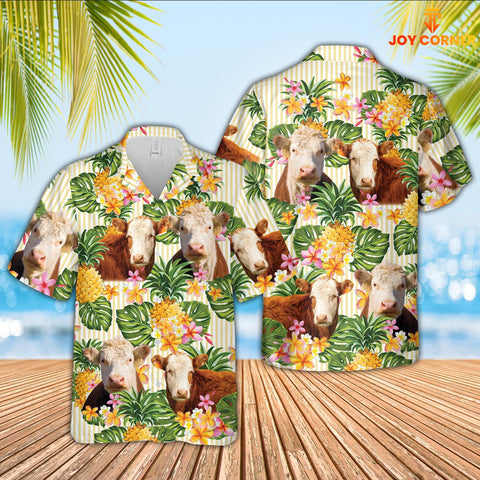 Joy Corners Hereford Pineapple Pattern Hawaiian Shirt
