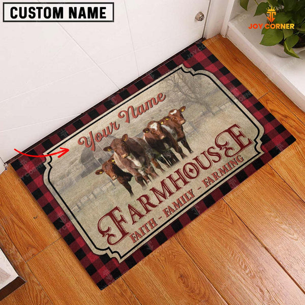 Joycorners Shorthorn Faith Family Farming Custom Name Doormat