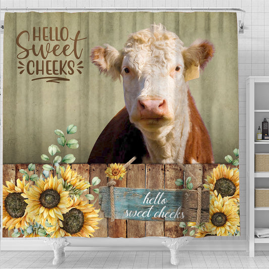 Joycorners Hereford Hello Sweet Cheeks 3D Shower Curtain