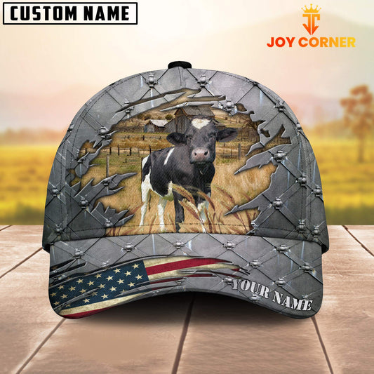 Joycorners Steel Pattern Holstein Customized Name Cap