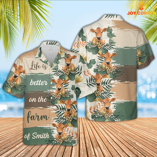 Joy Corners Custom Name Jersey Life Is Better On The Farm Hawaiian Shirt