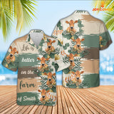 Joy Corners Custom Name Jersey Life Is Better On The Farm Hawaiian Shirt