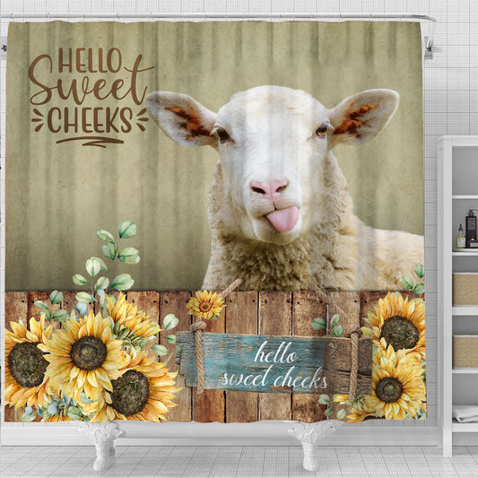 Joycorners Goat Hello Sweet Cheeks 3D Shower Curtain