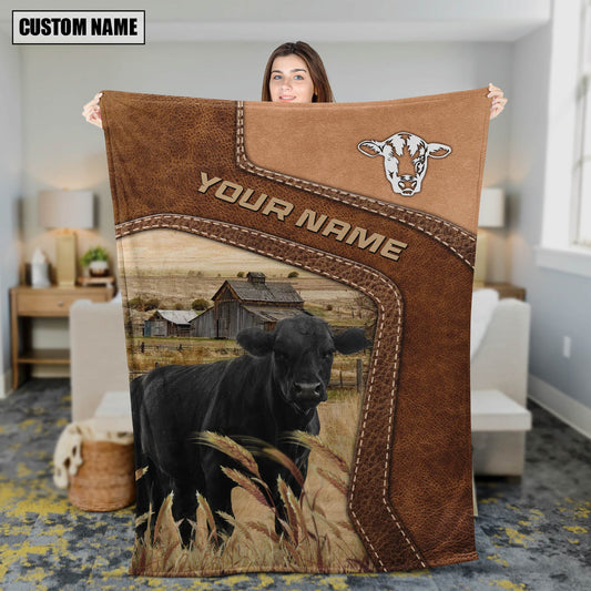 Joycorners Big Custom Name Black Angus Blanket