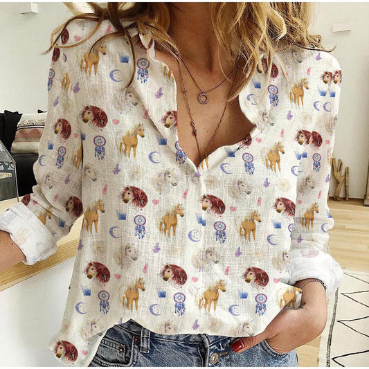 Joycorners Horse Dreamcatcher Pattern Casual Shirt