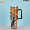 Joycorners Border Collie Pattern Customized Name Handle Cup