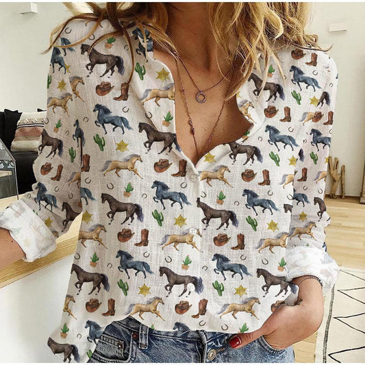 Joycorners Horse Pattern Casual Shirt