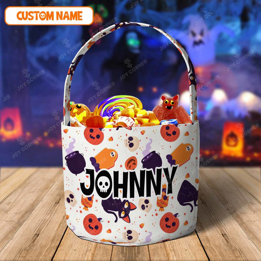 Joycorners Personalized Name Halloween Candy Basket