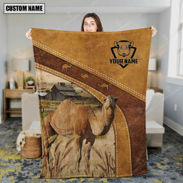 Joycorners Personalized Name Camels Brownie Background Blanket