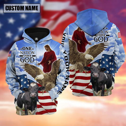 Joycorners Farm Holstein One Nation Under God 3D Shirts