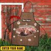 Joy Corners Personalized Name Red Angus Happiness 3D Apron