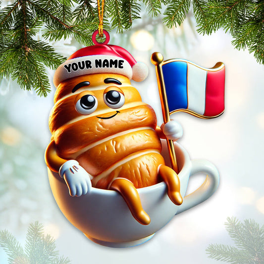 Joycorners Croissant Christmas Ornament, Personalized Ornament 2D Flat LM2211