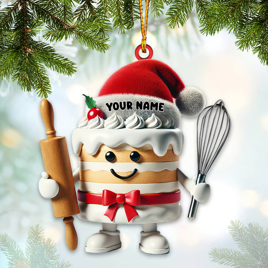 Joycorners Sweet Cream Cake Christmas Ornament, Personalized Ornament 2D Flat LM2211