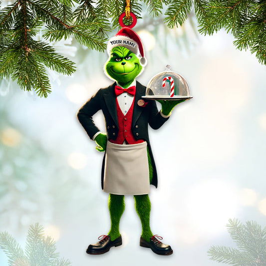 Joycorners Christmas ELF Waiter Home Decor Christmas Ornament, Personalized Ornament 2D Flat LM2211