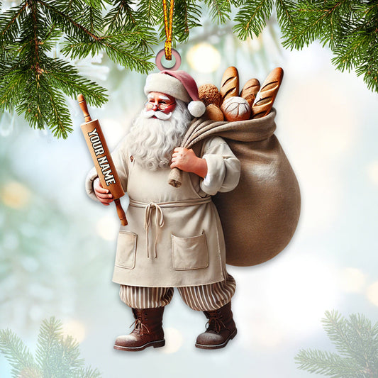 Joycorners Santa Baker Home Decor Christmas Ornament, Personalized Ornament 2D Flat LM2211