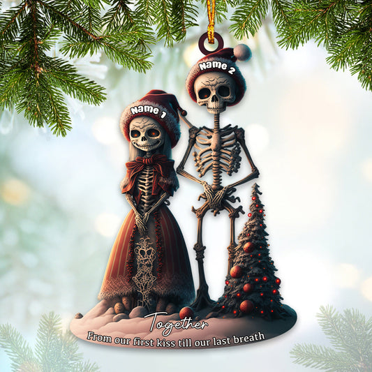 Joycorners From Our First Kiss Till Our Last Breath Christmas Home Decor Christmas Ornament, Personalized Ornament 2D Flat LM2211