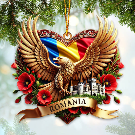 Joycorners Romania Icon Ornament, Personalized Ornament 2D Flat LM2211