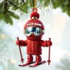 Joycorners Custom Name Skiing Ornament, Santa Christmas Gift Decoration 2D Flat LM2111