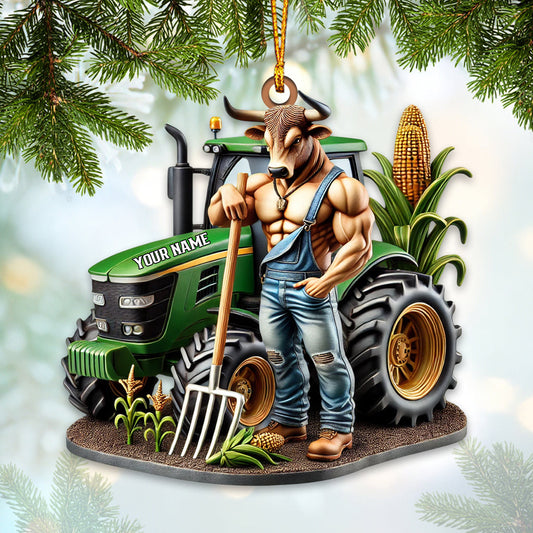 Joycorners Farmer Decor Christmas Ornament, Personalized Ornament 2D Flat LM2211