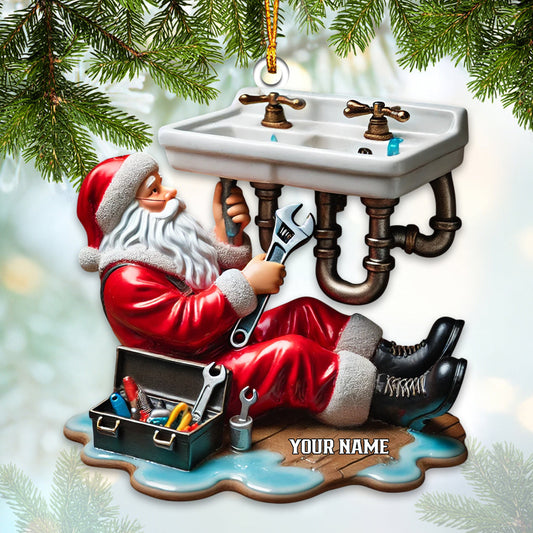 Joycorners Santa The Repairman Home Decor Christmas Ornament, Personalized Ornament 2D Flat LM2211