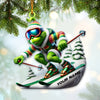Joycorners Custom Name Skiing Ornament, Skiing Lover Christmas Gift 2D Flat LM2111