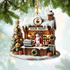 Joycorners Santa Coffee Shop Christmas Ornament, Personalized Ornament 2D Flat LM2211