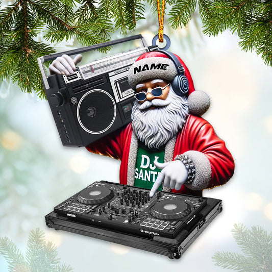 Joycorners Santa DJ Ornament, Personalized Ornament 2D Flat LM2211