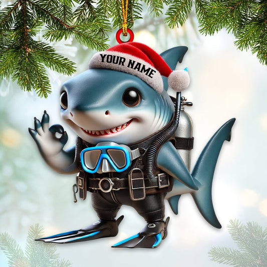 Joycorners Shark King Home Decor Christmas Ornament, Personalized Ornament 2D Flat LM2211