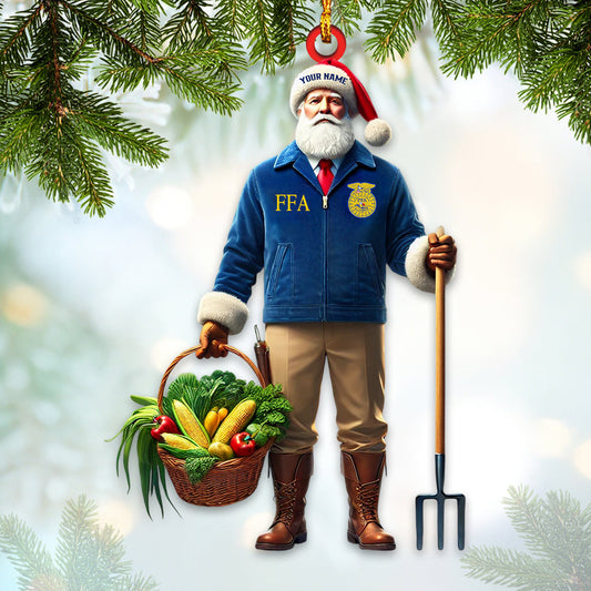 Joycorners Farmer Santa Home Decor Christmas Ornament, Personalized Ornament 2D Flat LM2211