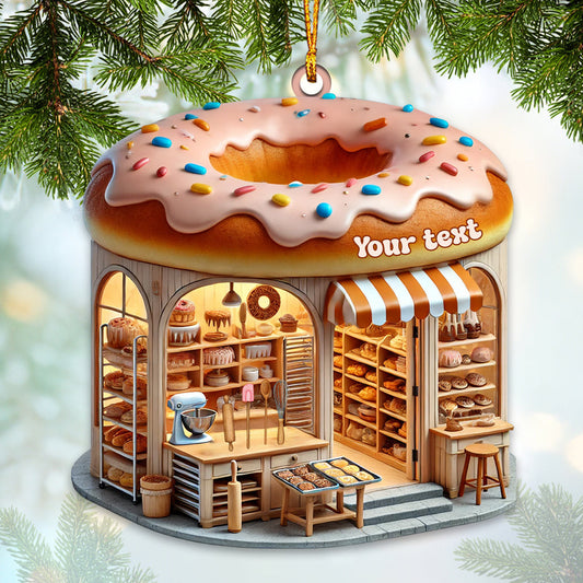Joycorners Custom Name Bakery Ornament, Christmas Decoration for Bakery Shop 2D Flat LM2211