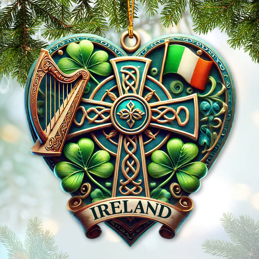 Joycorners Custom Ornament, Clover Heart Ornament, Christmas Decor 2D Flat LM2211